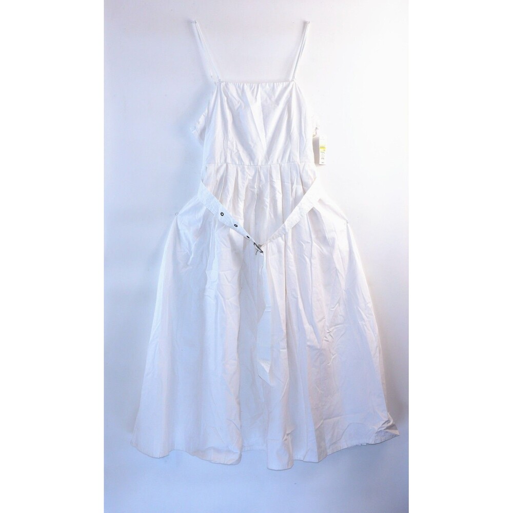 NWT A New Day Women's Midi Bandeau Dress Belted Removable Straps White Size 14